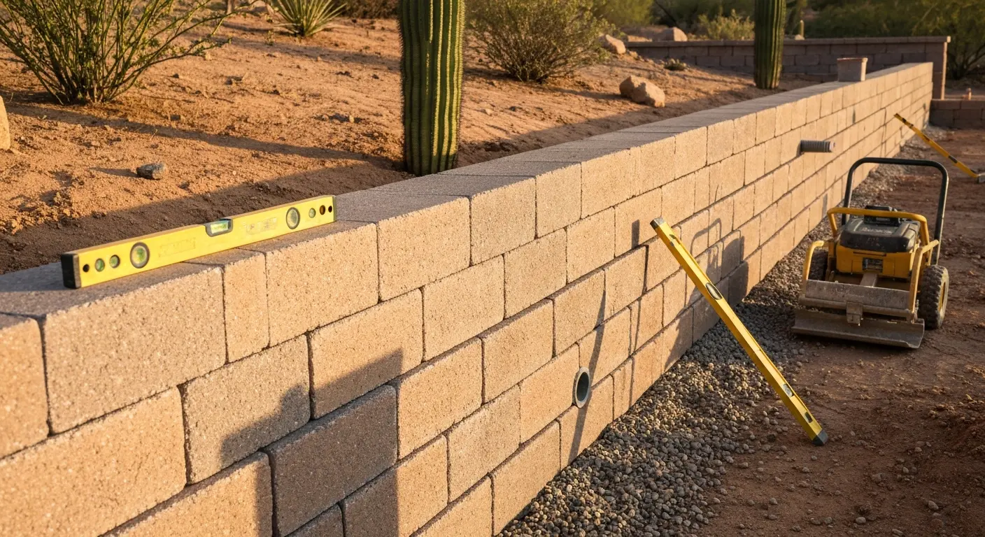 Retaining wall installation