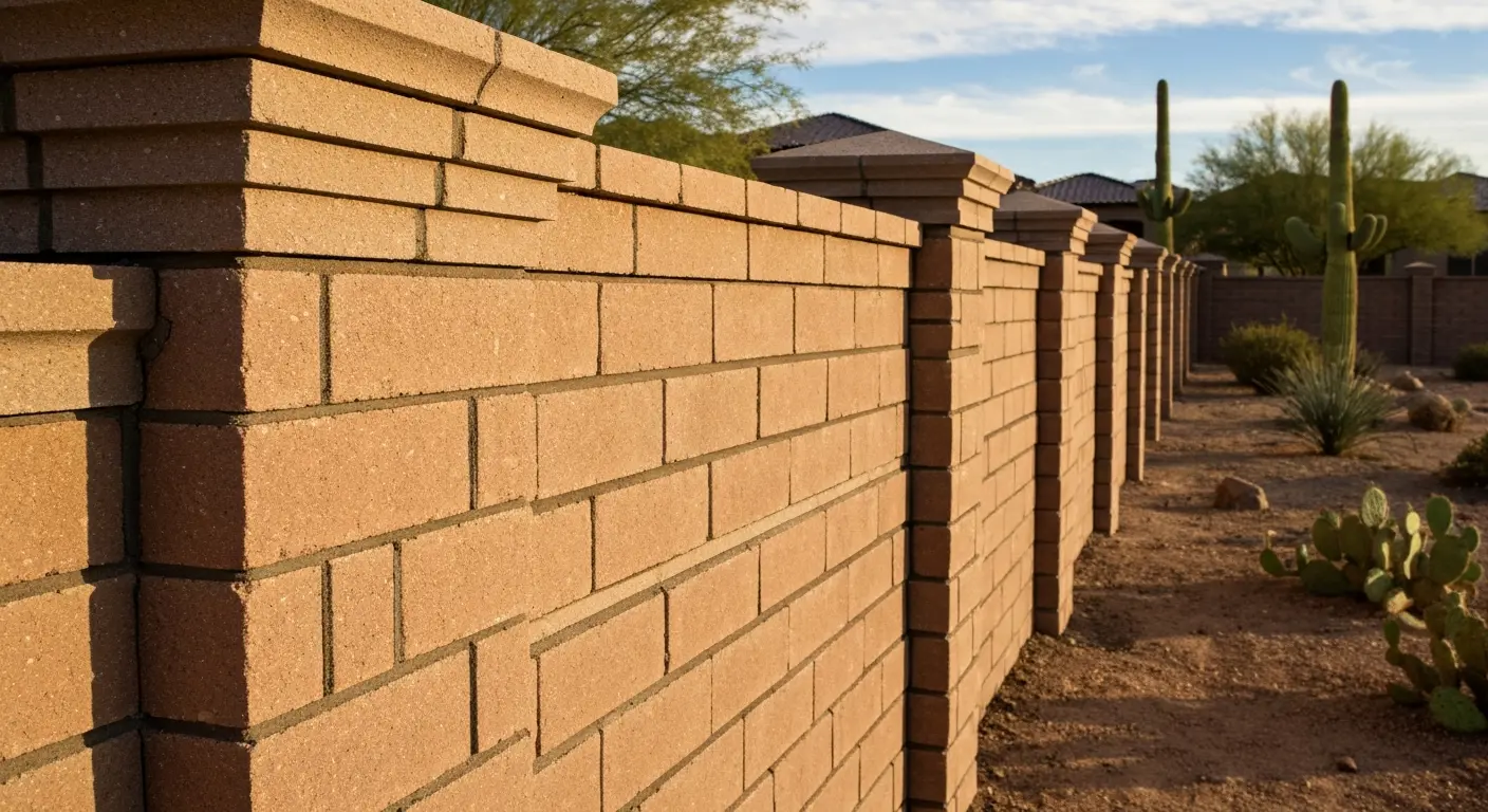 Masonry fence wall
