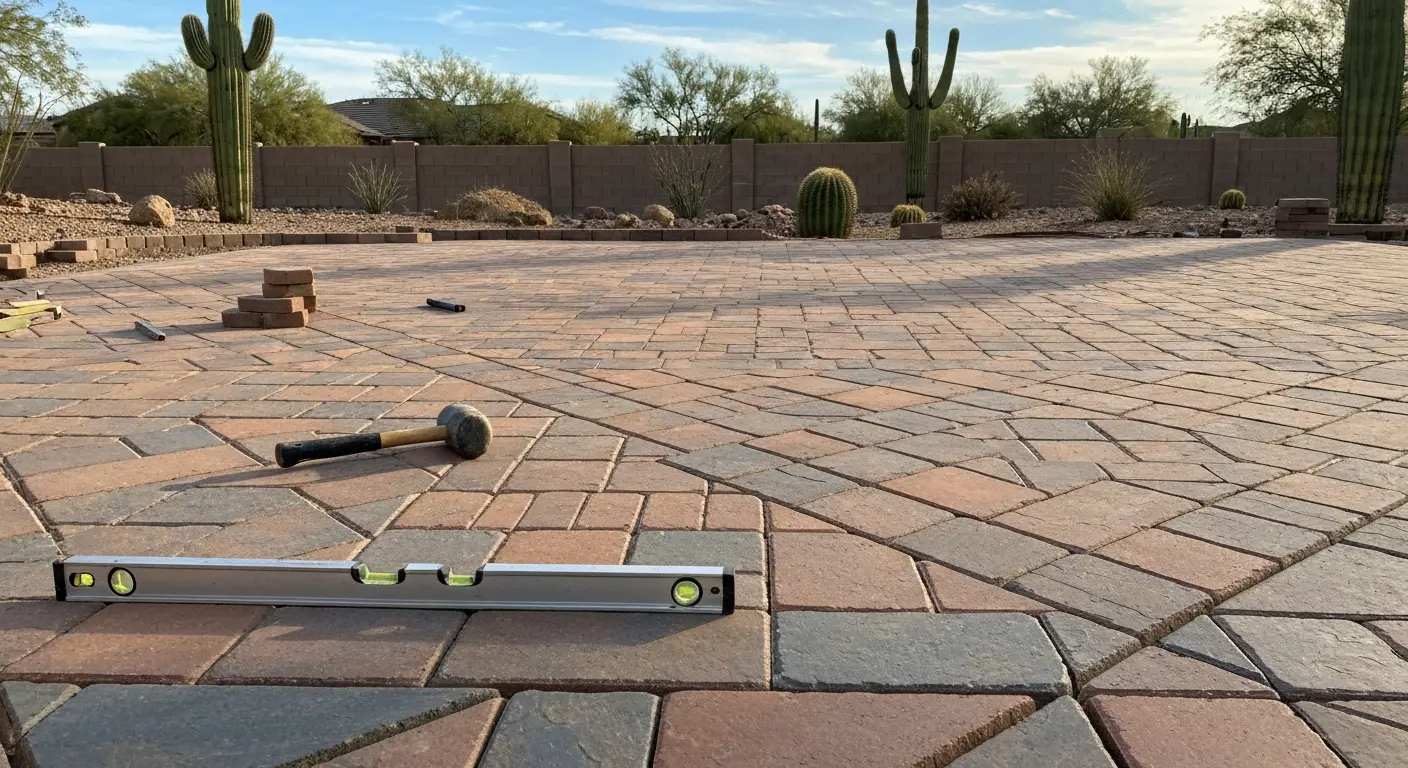 Decorative paver installation and hardscape design