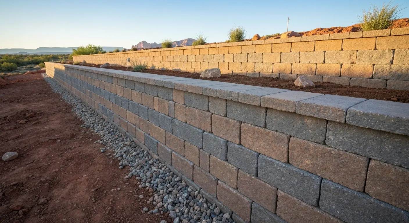 Retaining wall installation