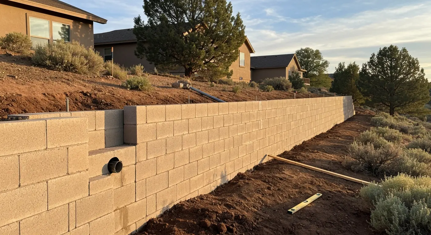 Retaining wall installation