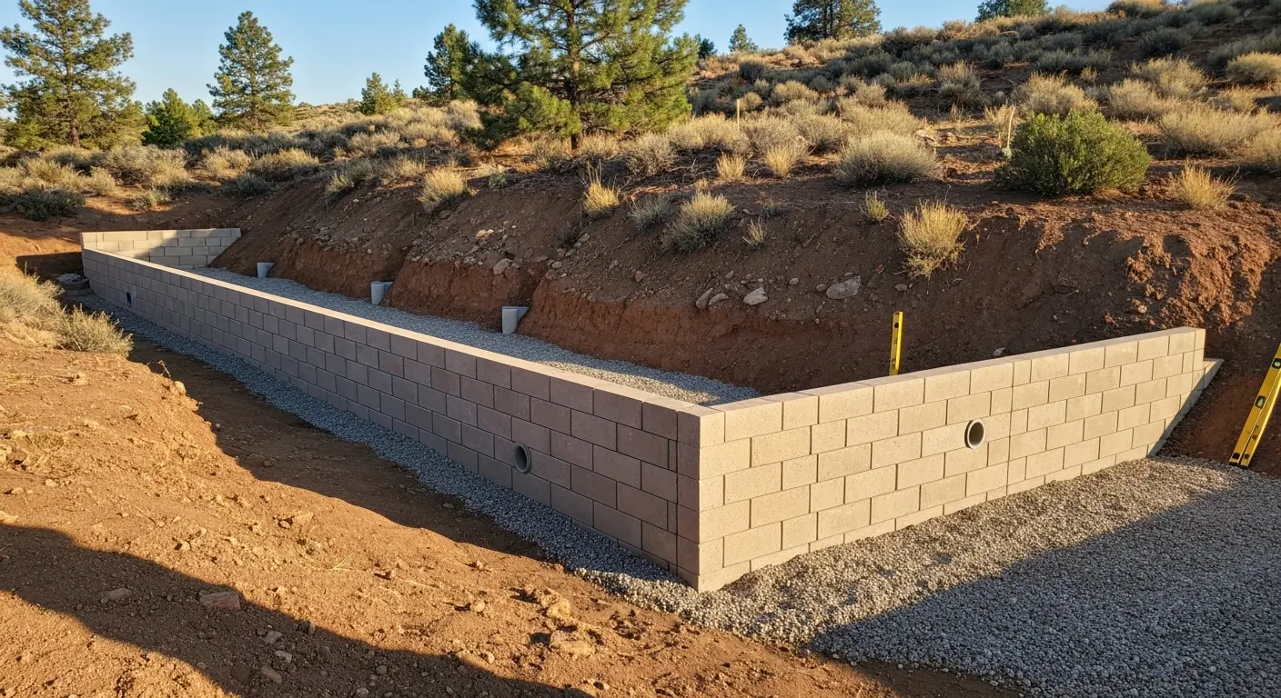 Retaining wall installation