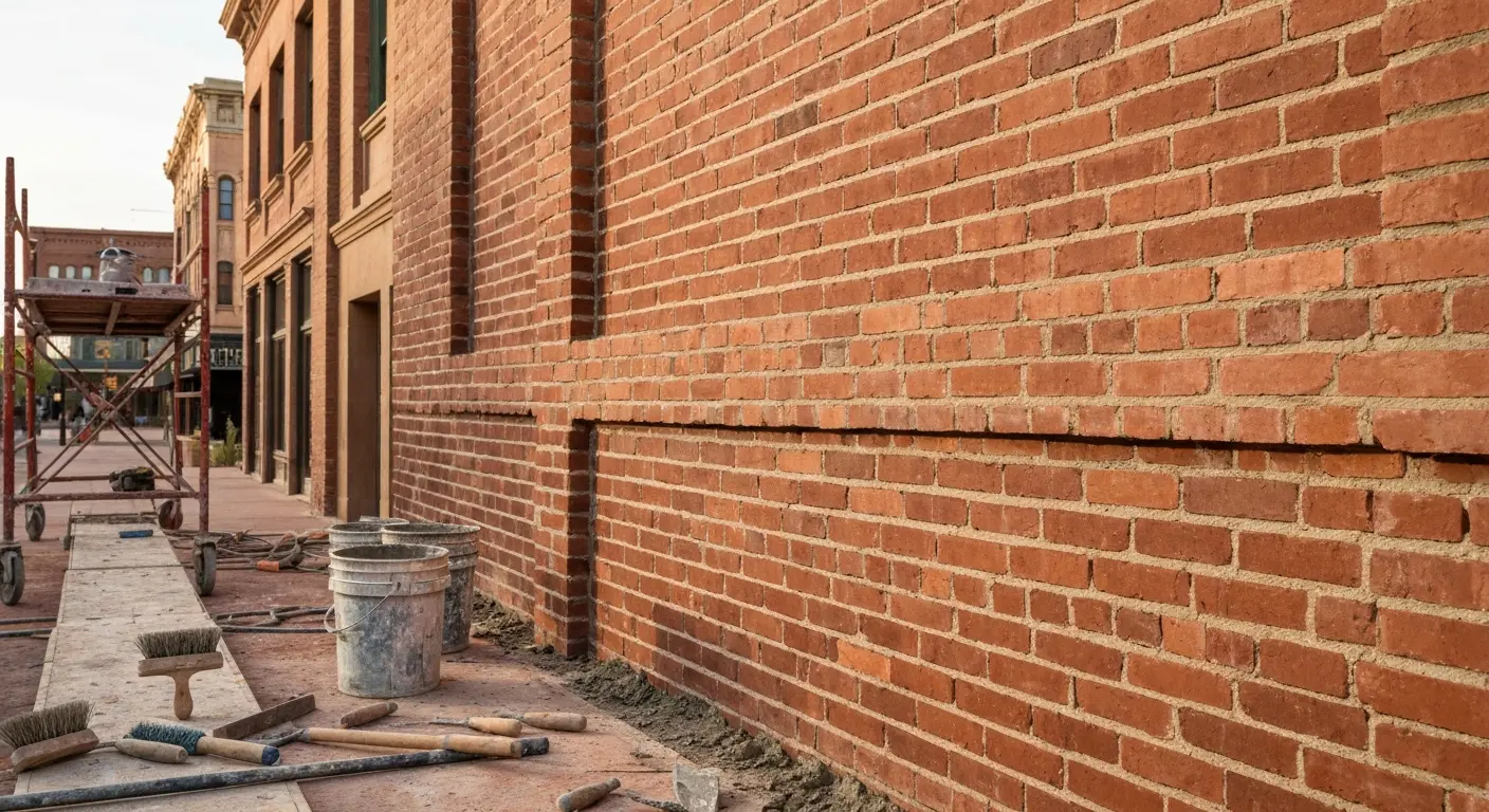 Historic brick restoration in downtown