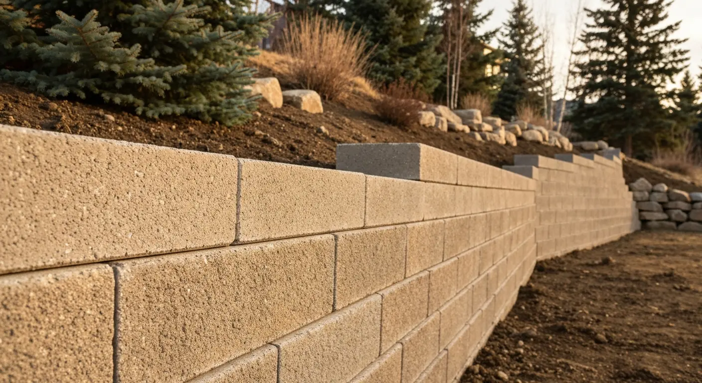 Retaining wall built for mountain slope stability