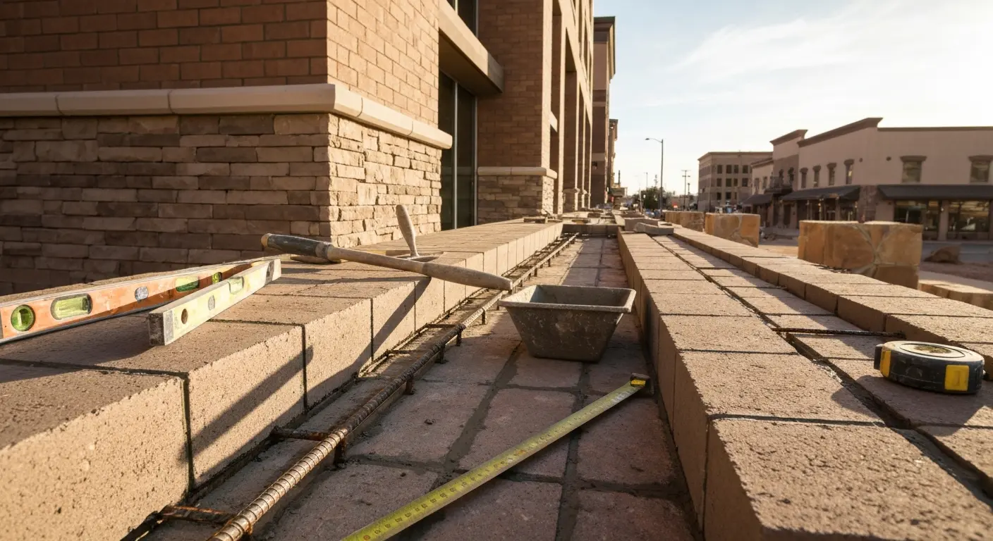 Commercial building masonry