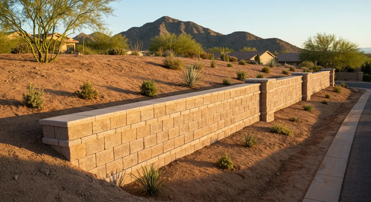 Retaining wall in Paradise Valley