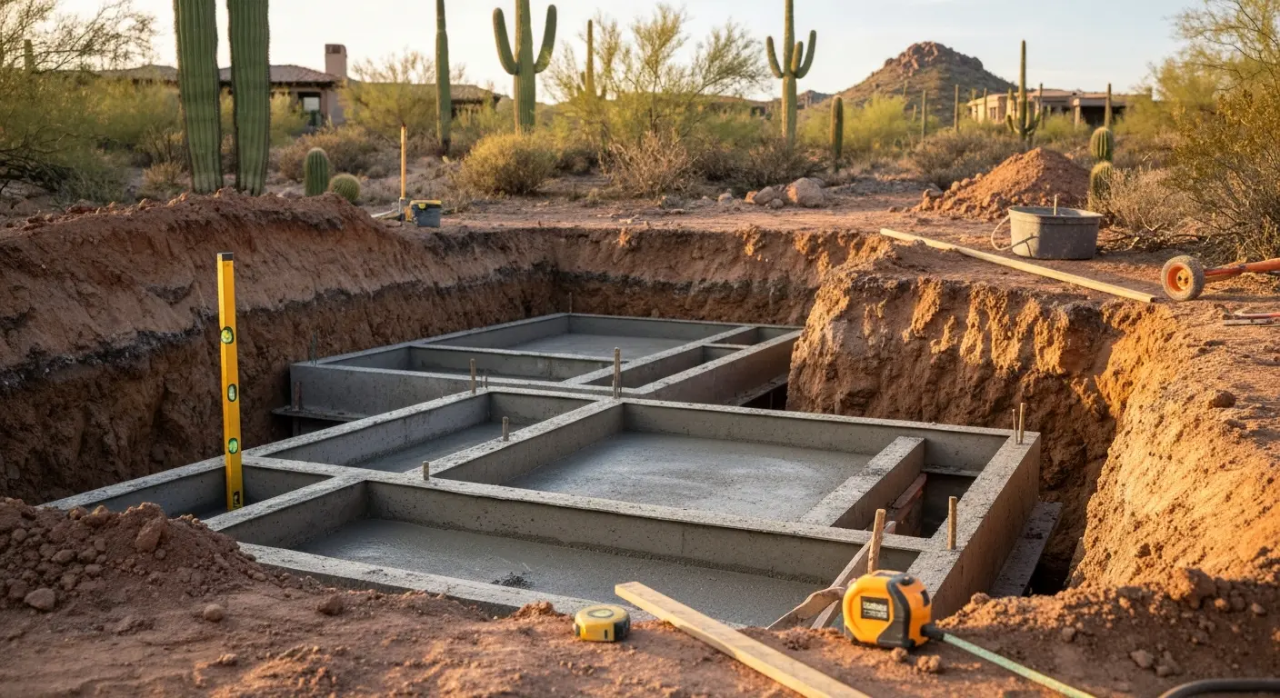 Concrete footing installation in Scottsdale