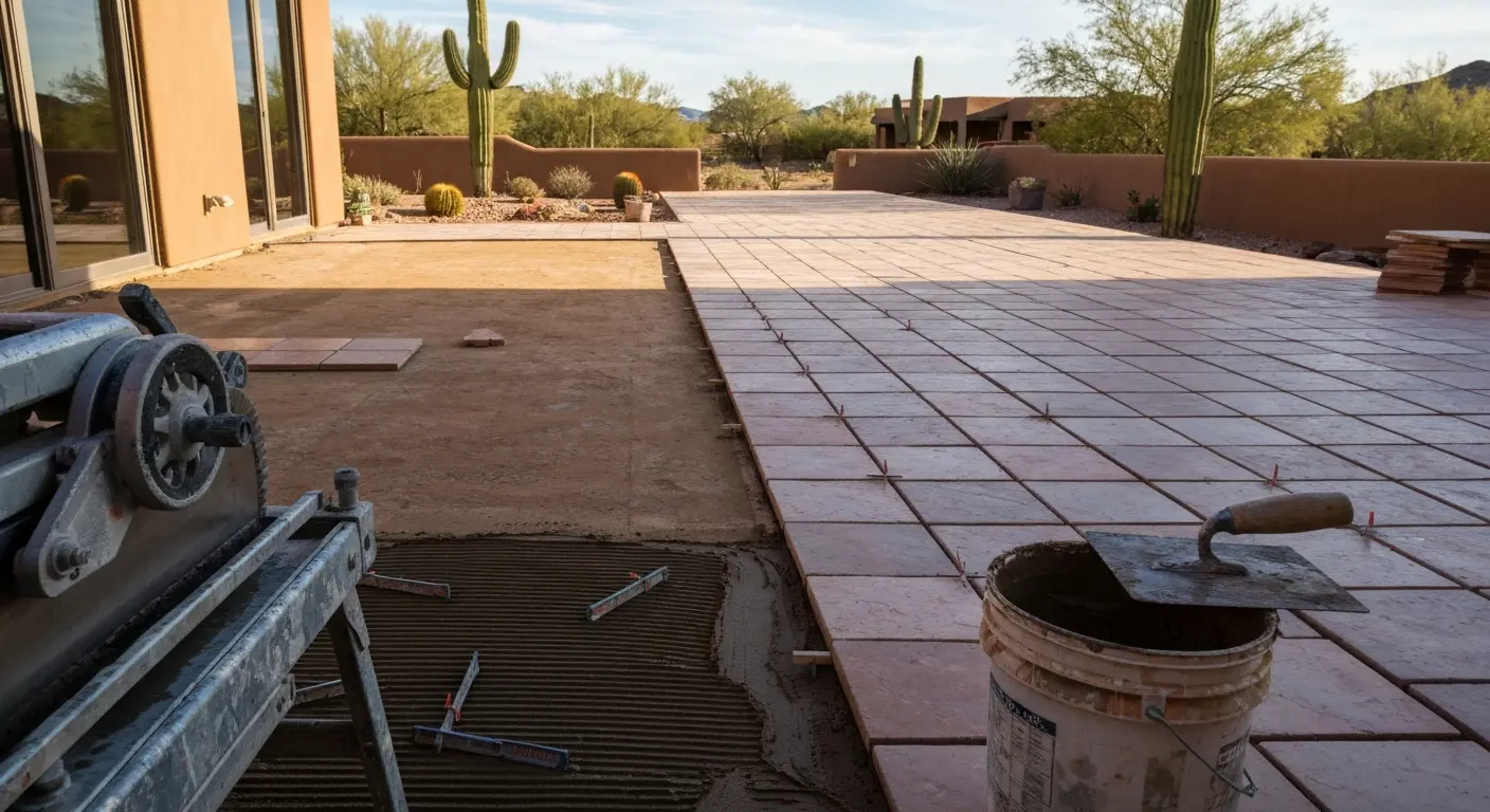 Patio tile installation in Scottsdale