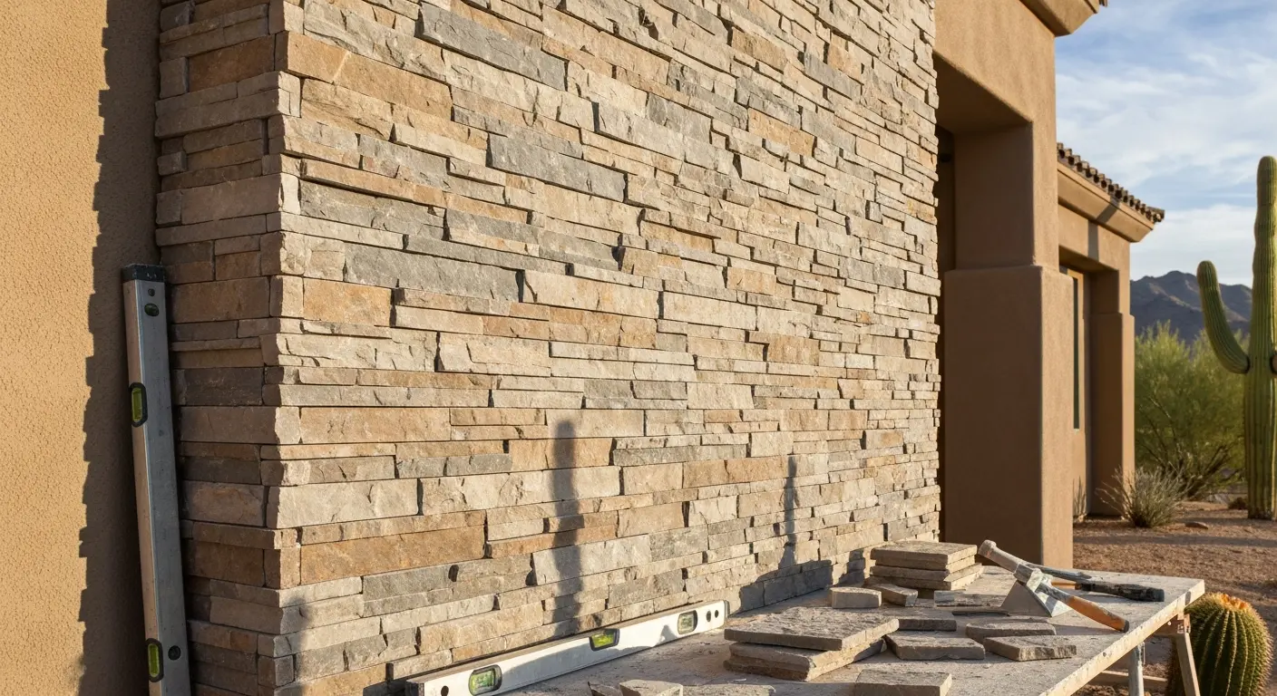Stone veneer installation