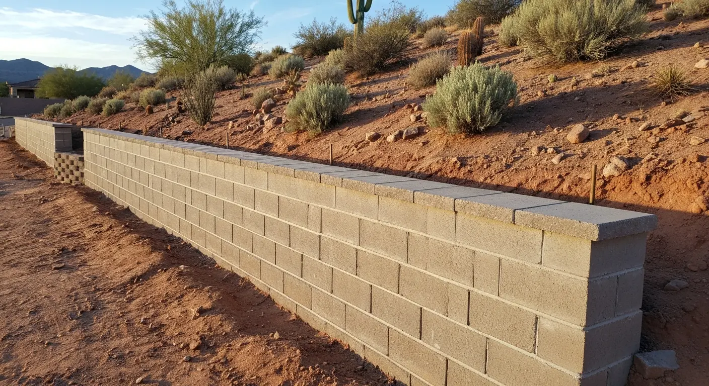Retaining wall installation