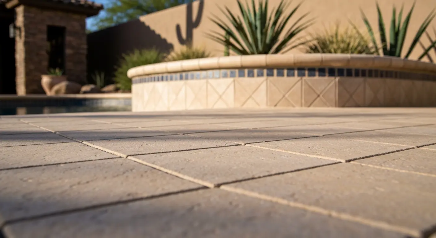 Pool deck tile installation