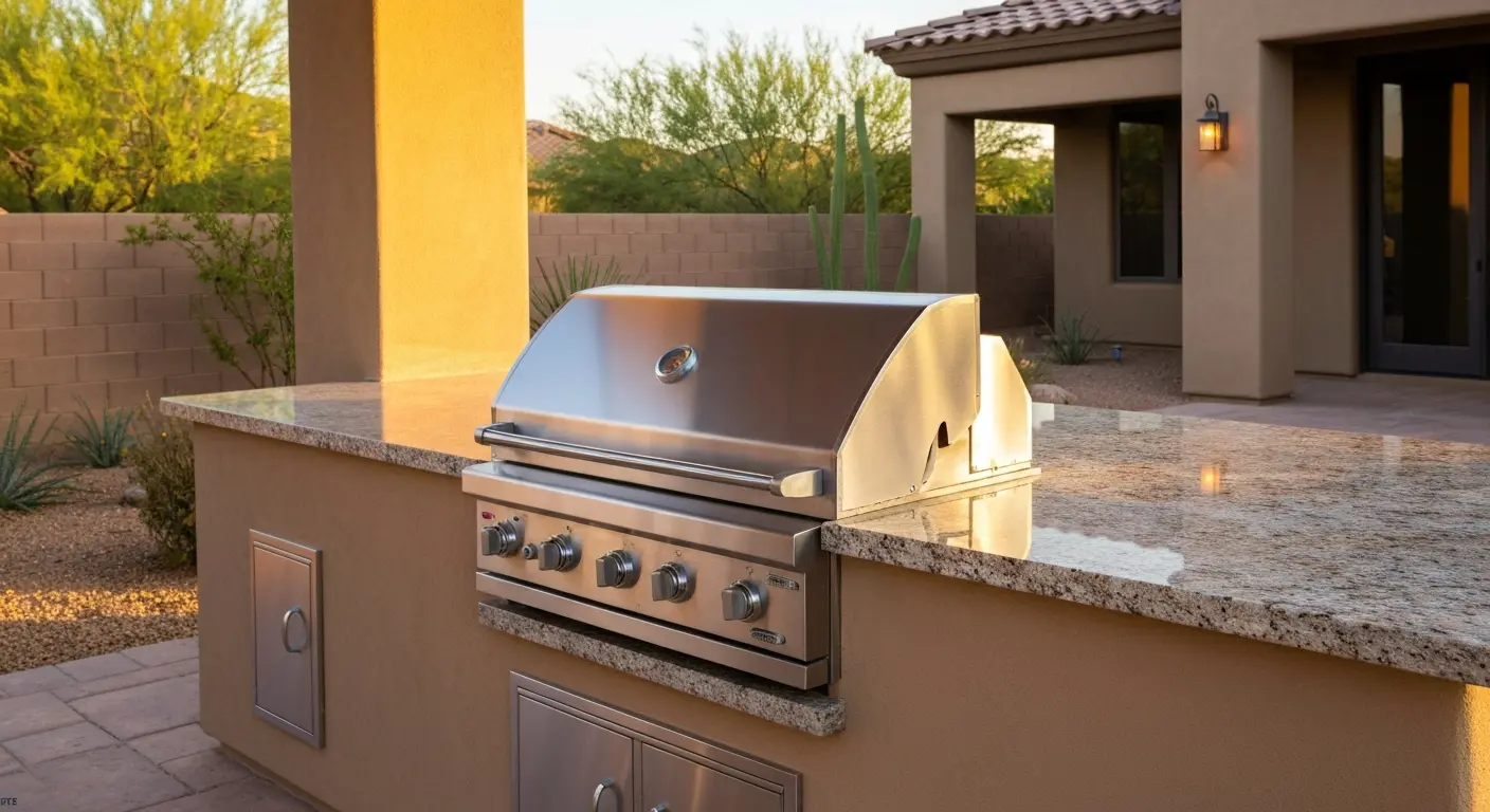 Custom outdoor kitchen and grill installation