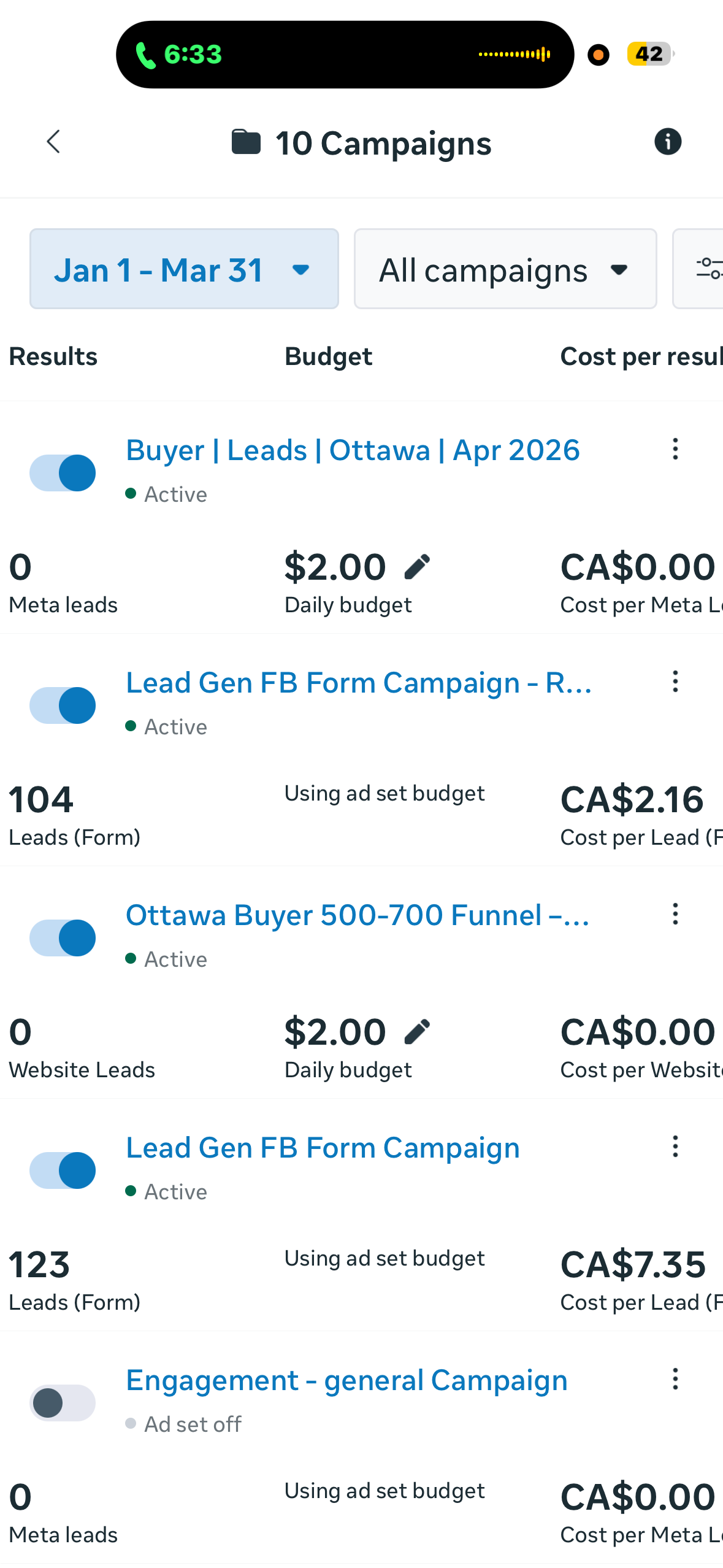Facebook Ad Results 2