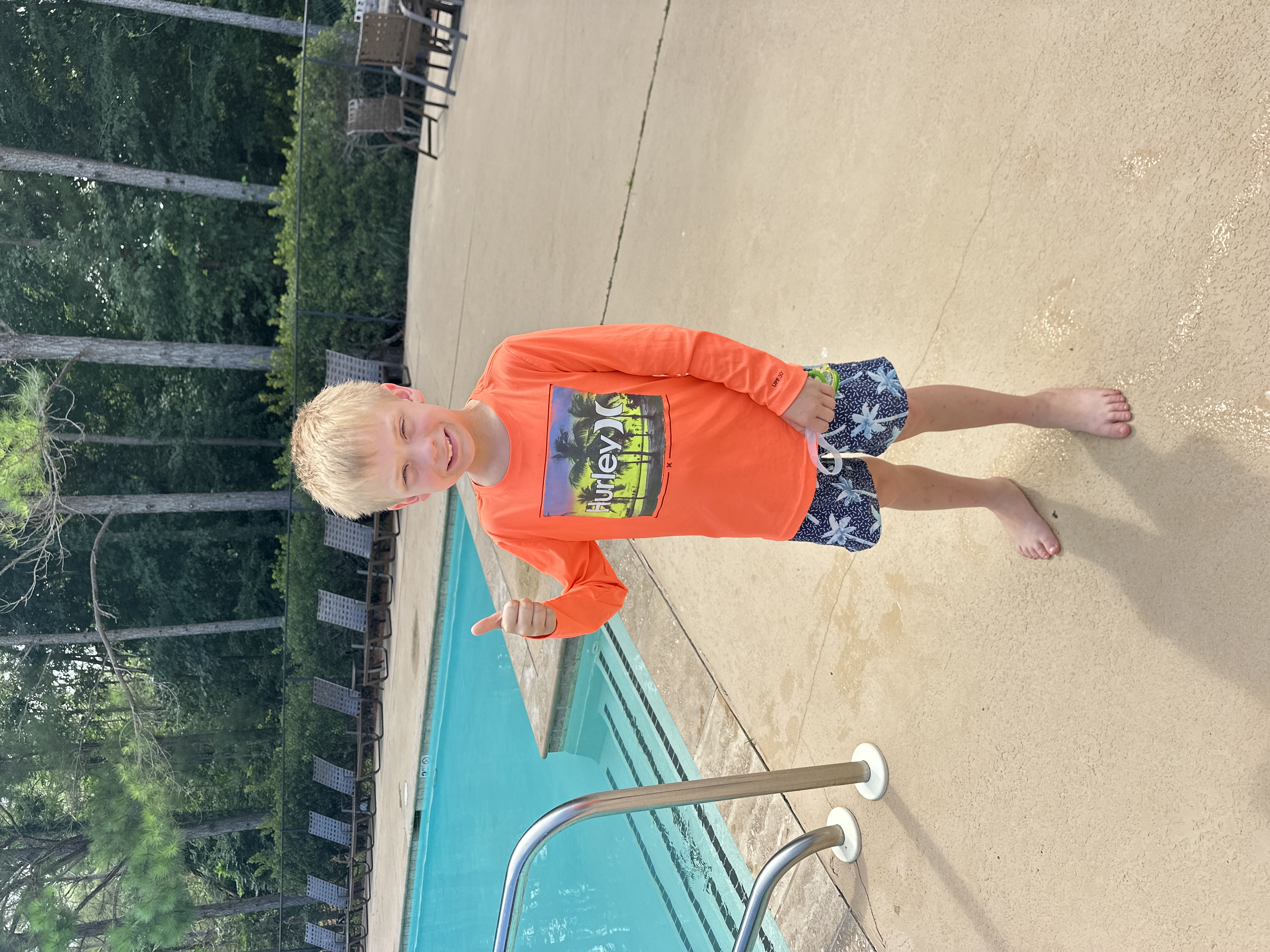 Boy ready for swim lesson