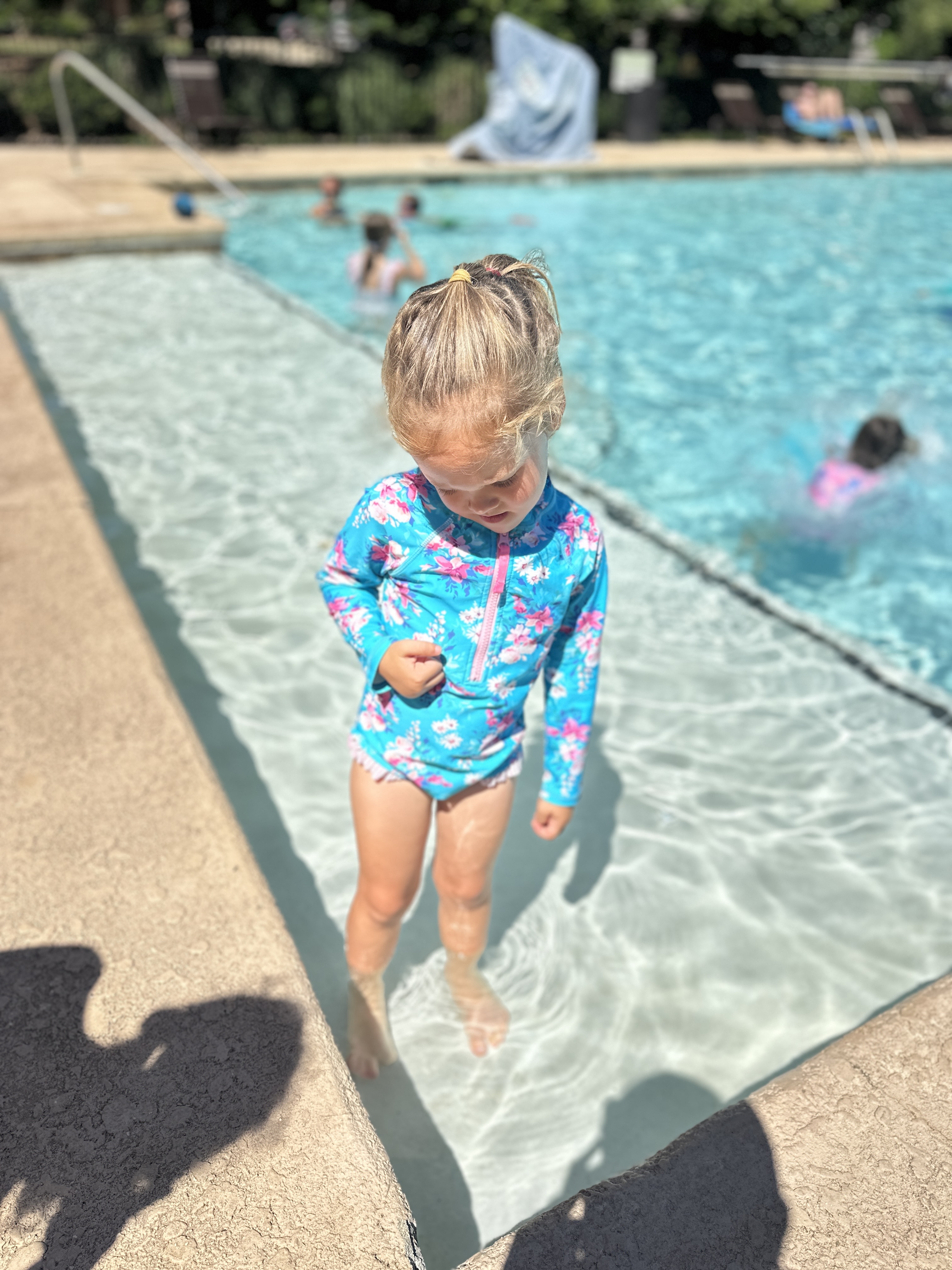 Student learning to swim