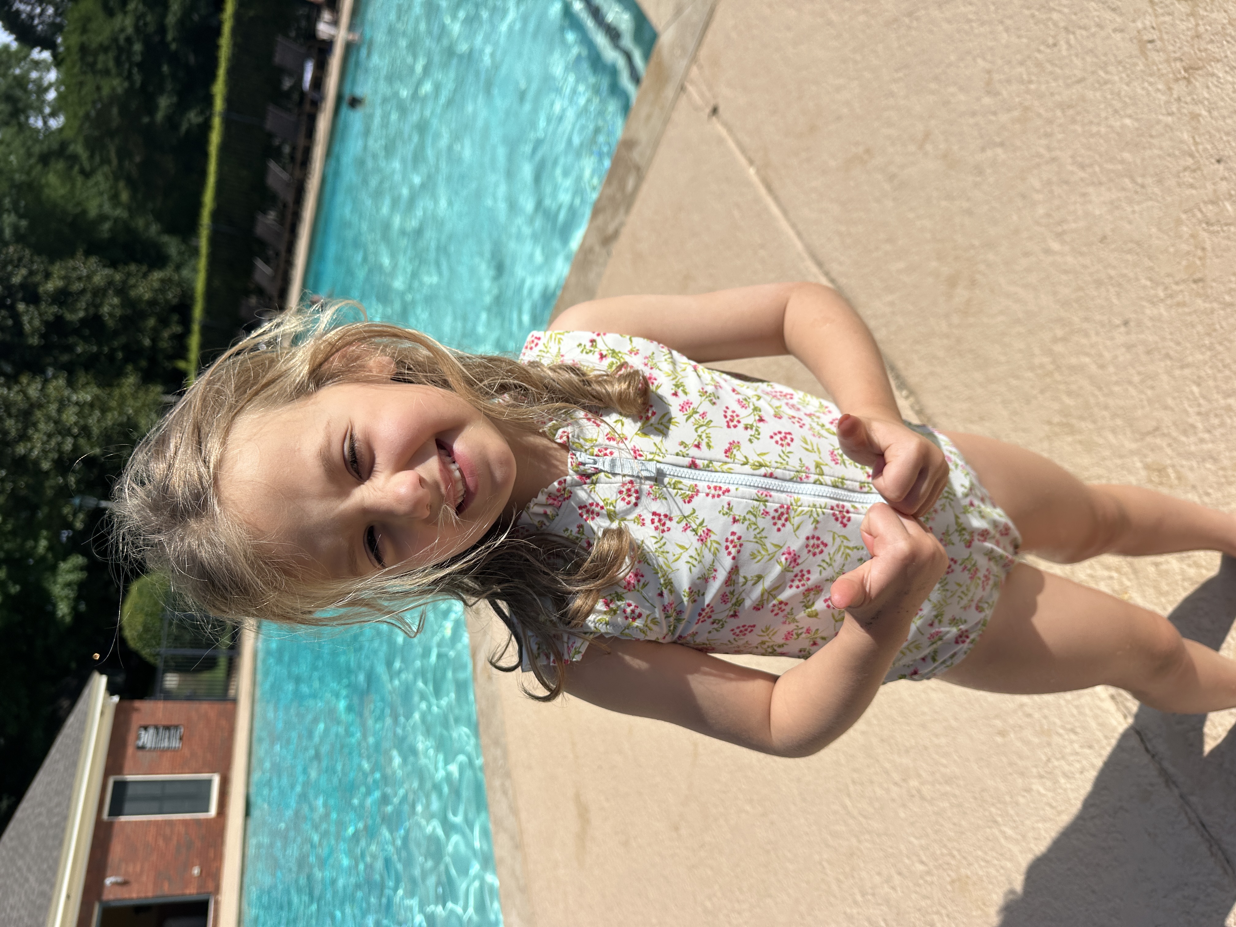 Proud swimmer showing progress