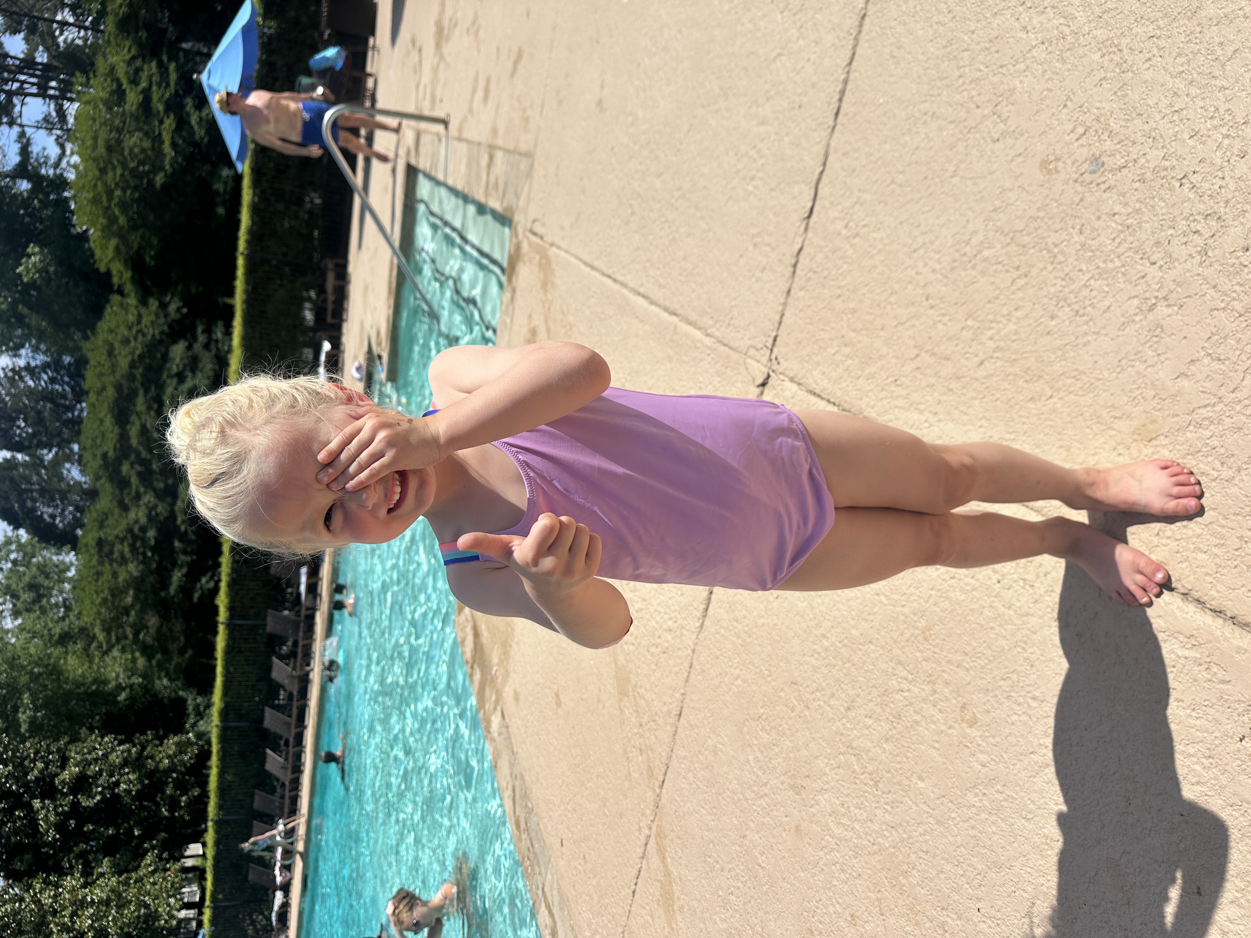 Student enjoying swim lesson