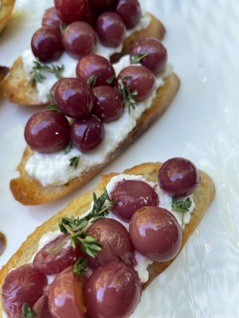 Grape Feta Crostini