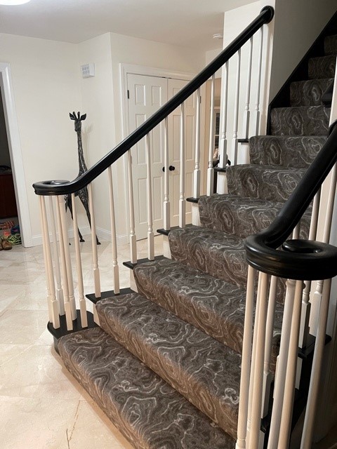 Simons staircase carpet installation