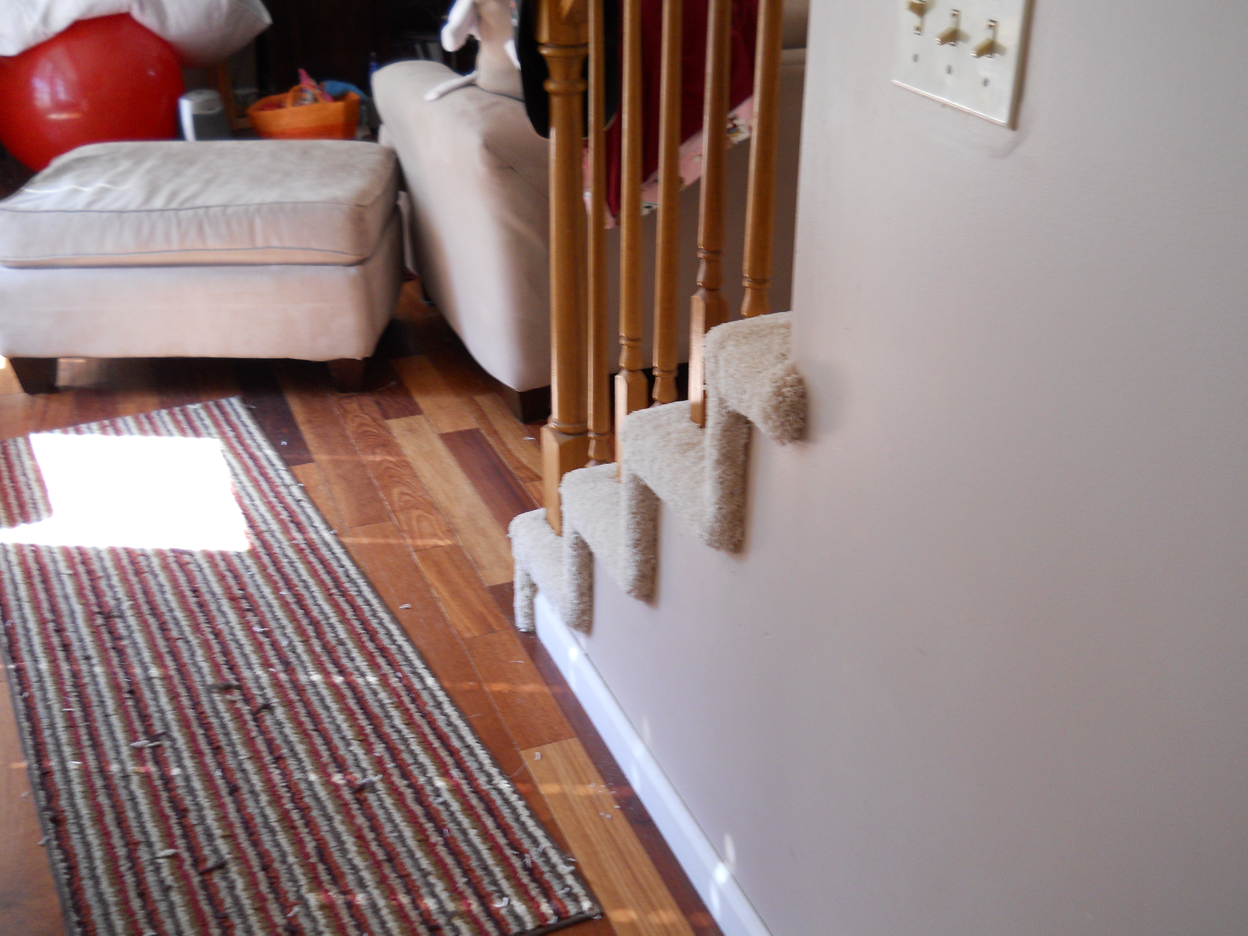 Custom staircase carpet installation