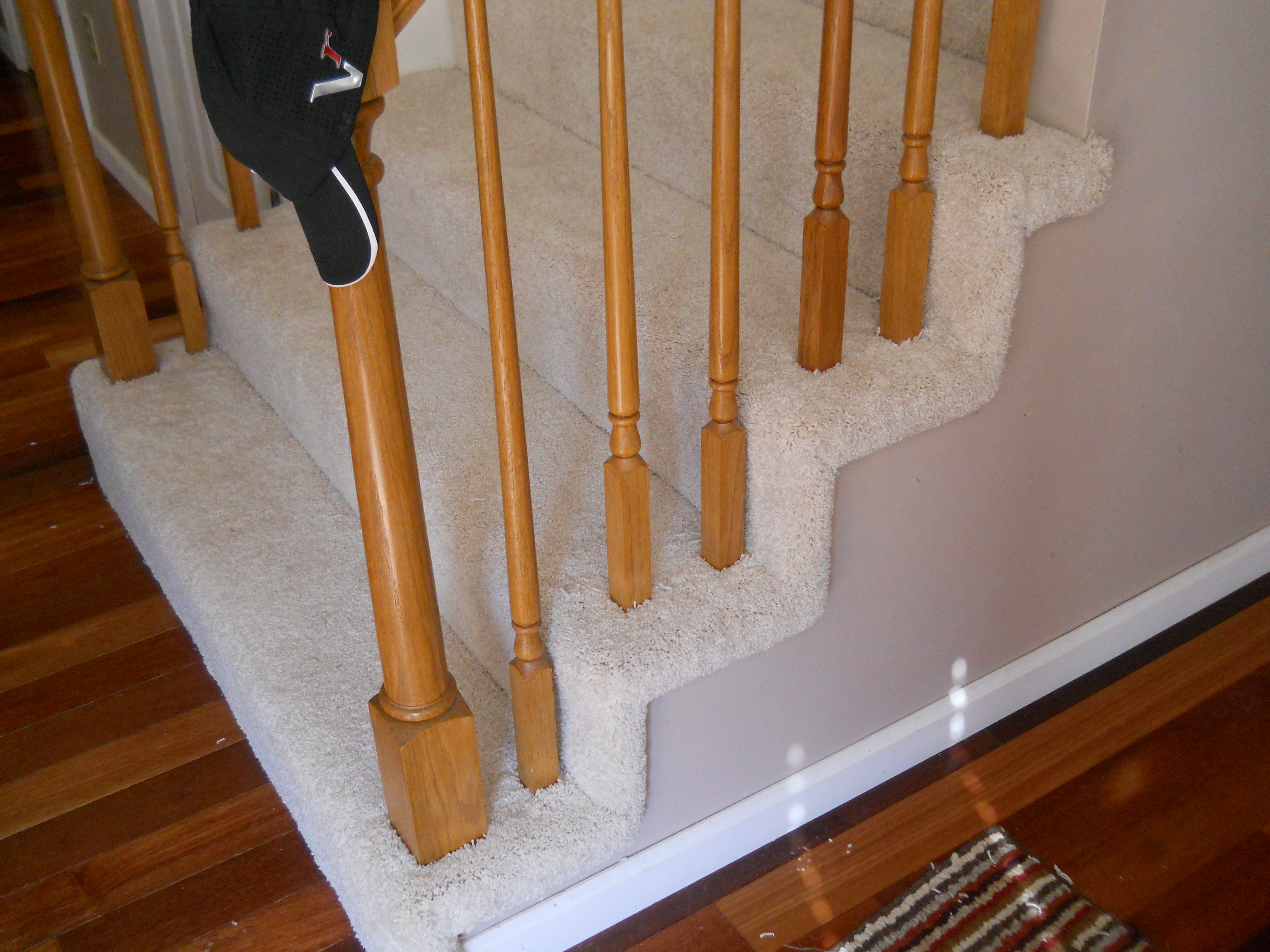 Custom carpet steps installation