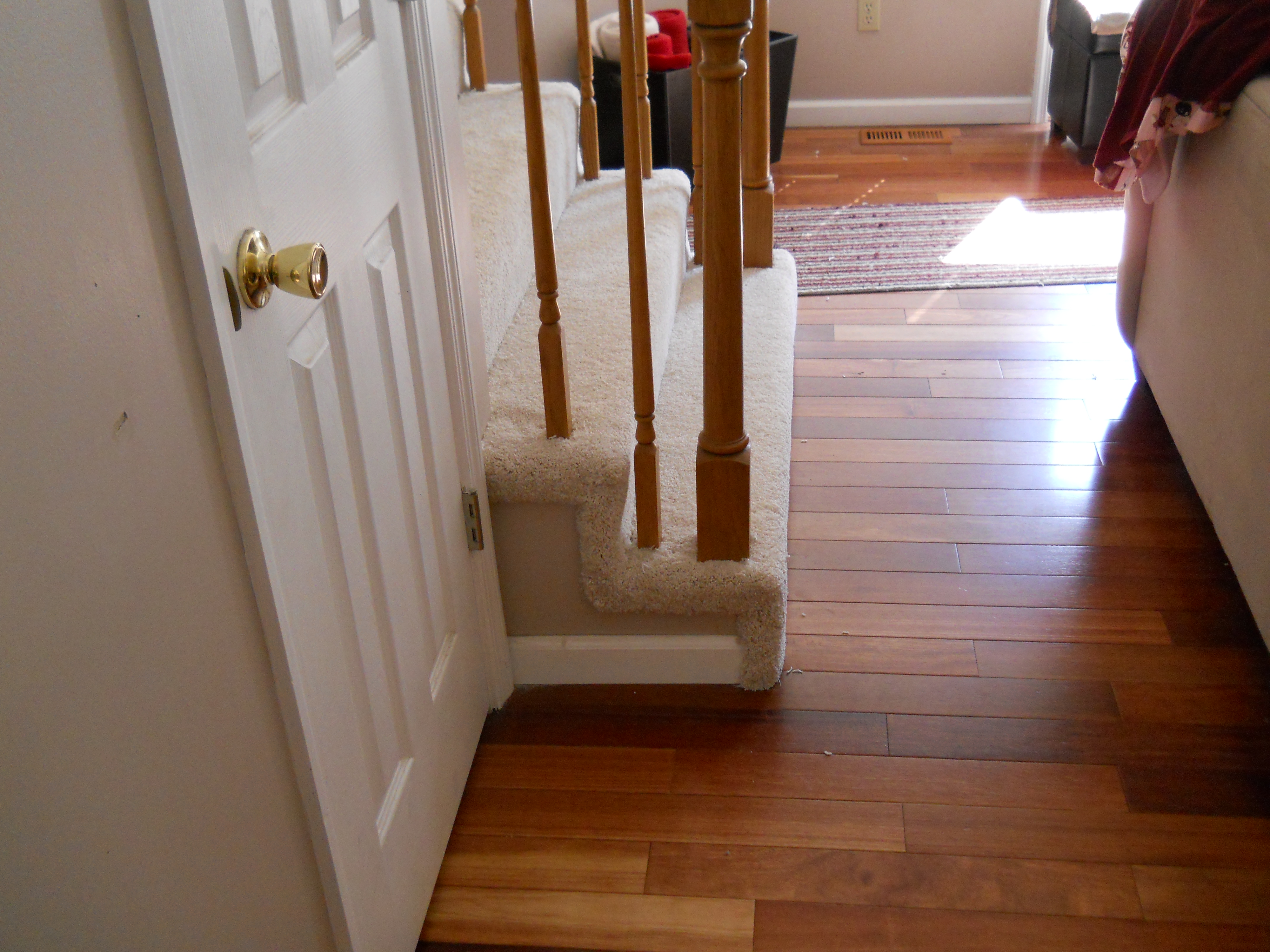 Custom staircase carpet installation