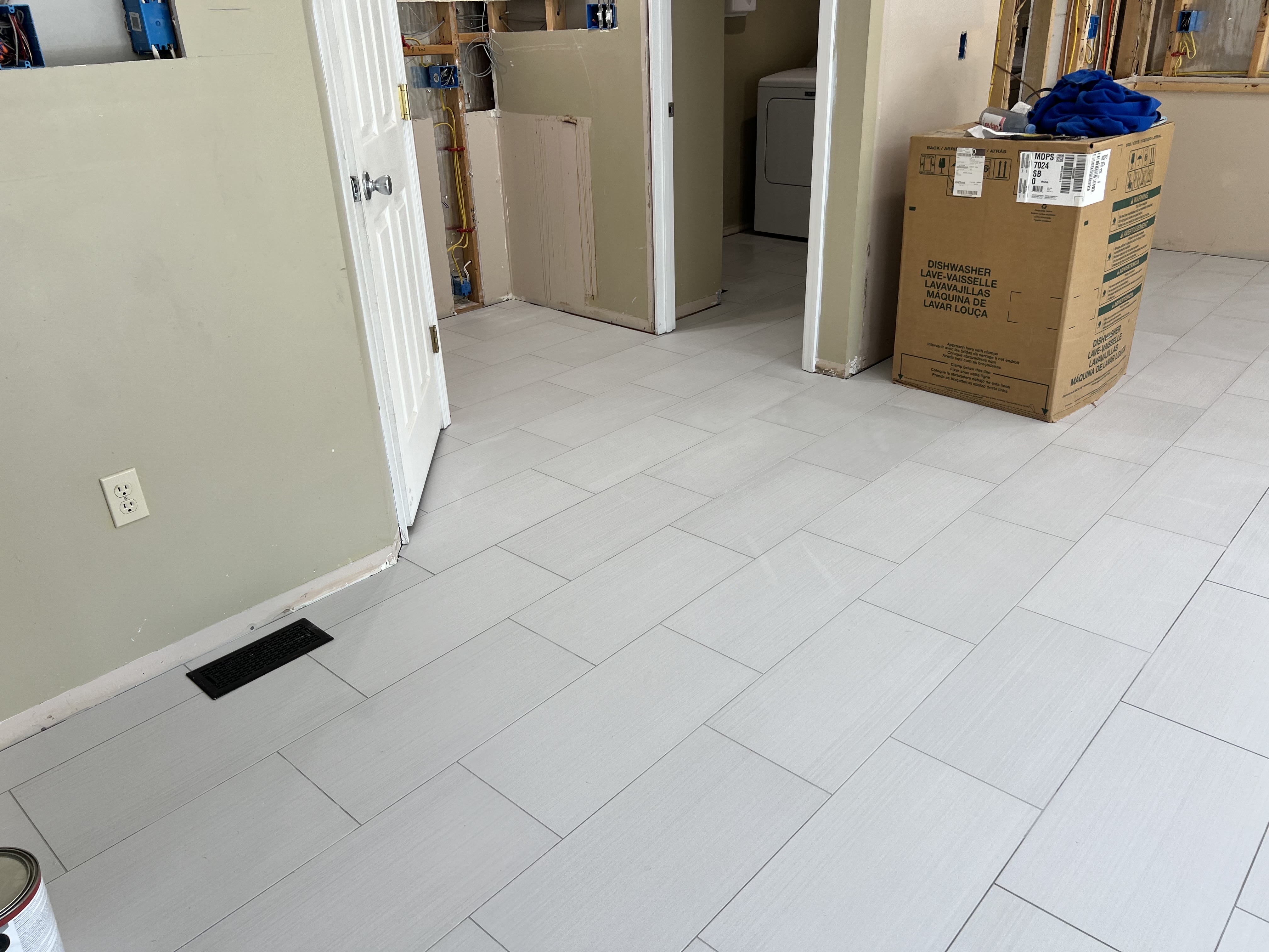 Tile flooring installation