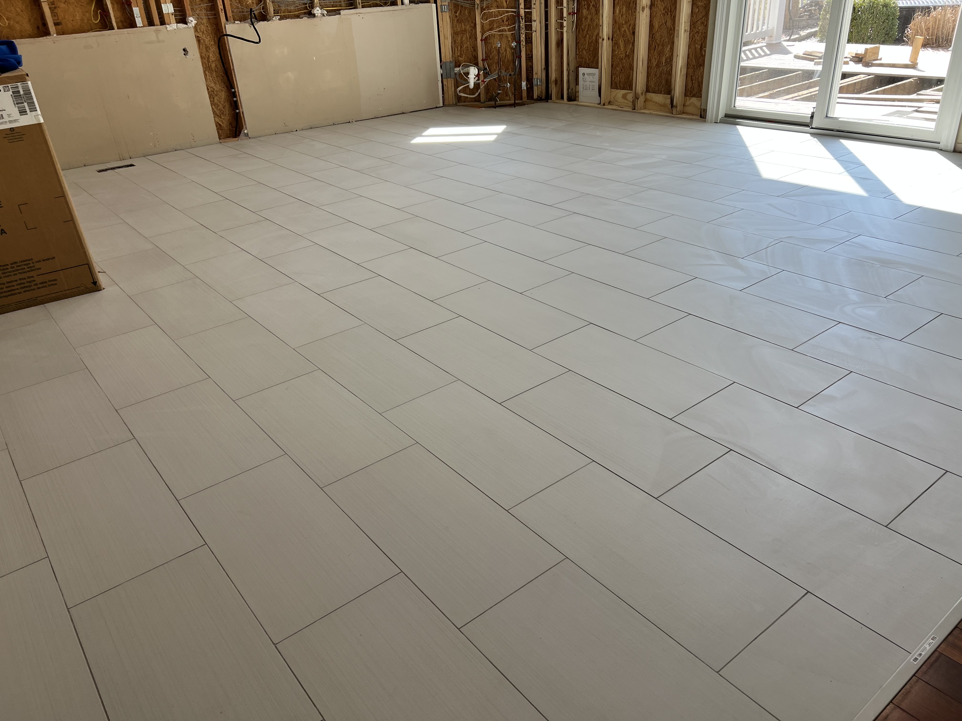 Tile flooring installation