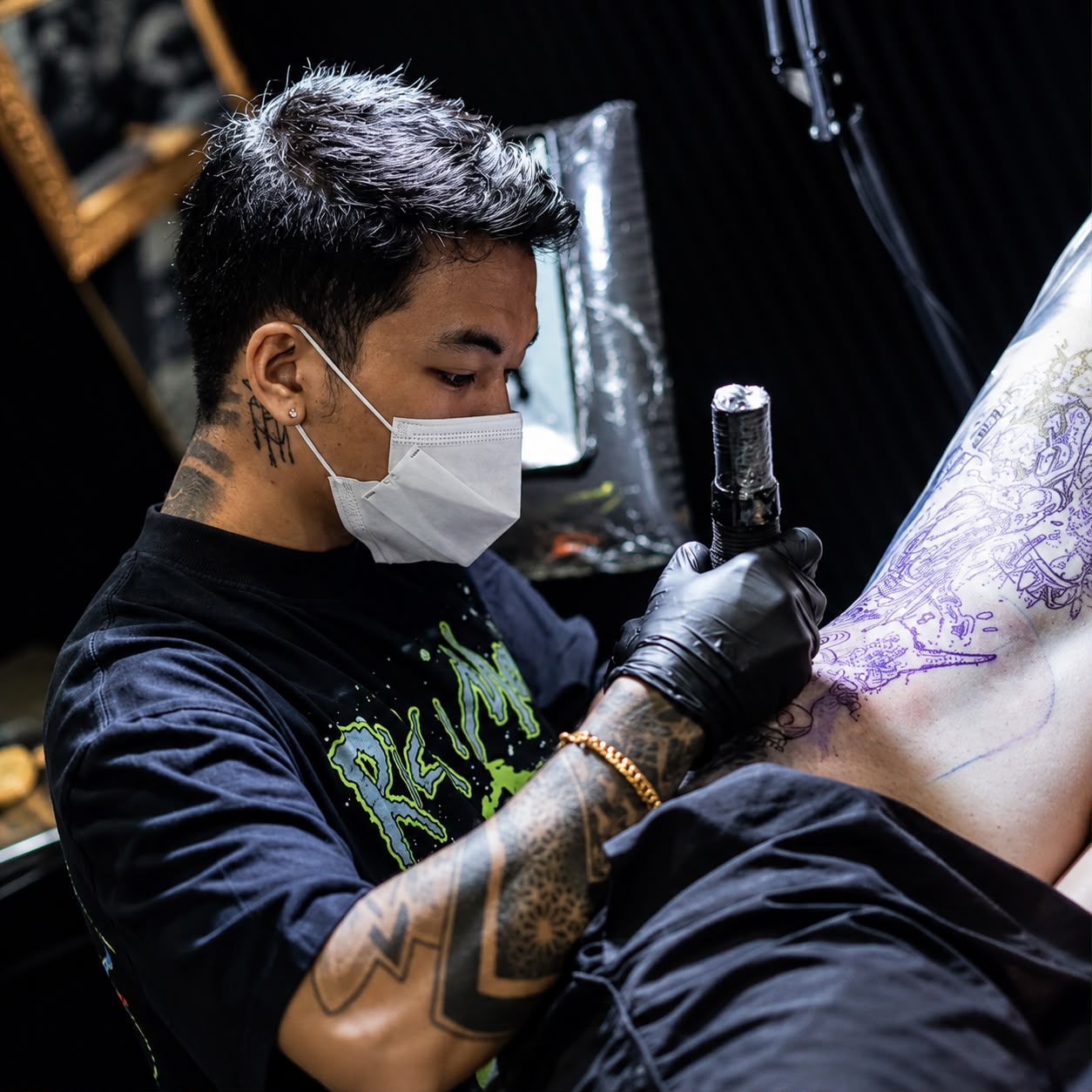 Kref, tattoo artist at Love Gun
