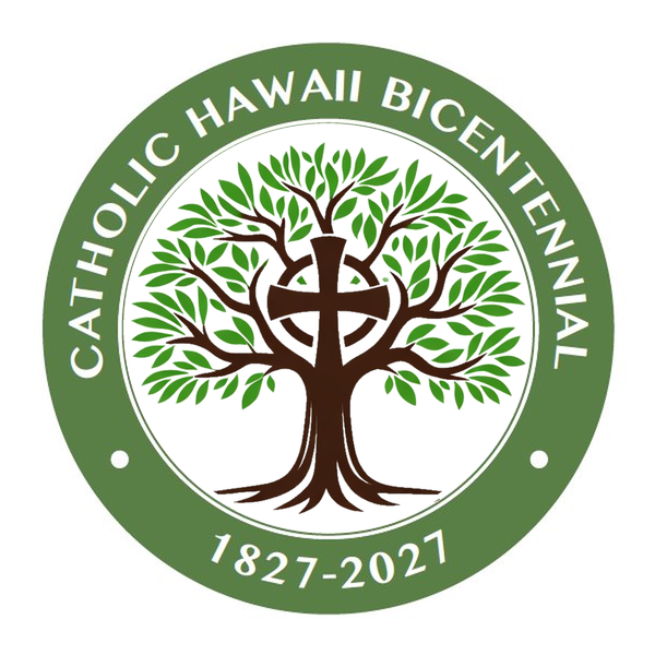 Catholic Hawaii Bicentennial Emblem — Tree of Life with Maltese Cross