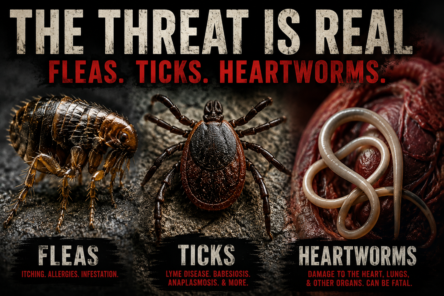 Fleas, Ticks, Heartworms Fleas, Ticks, Heartworms