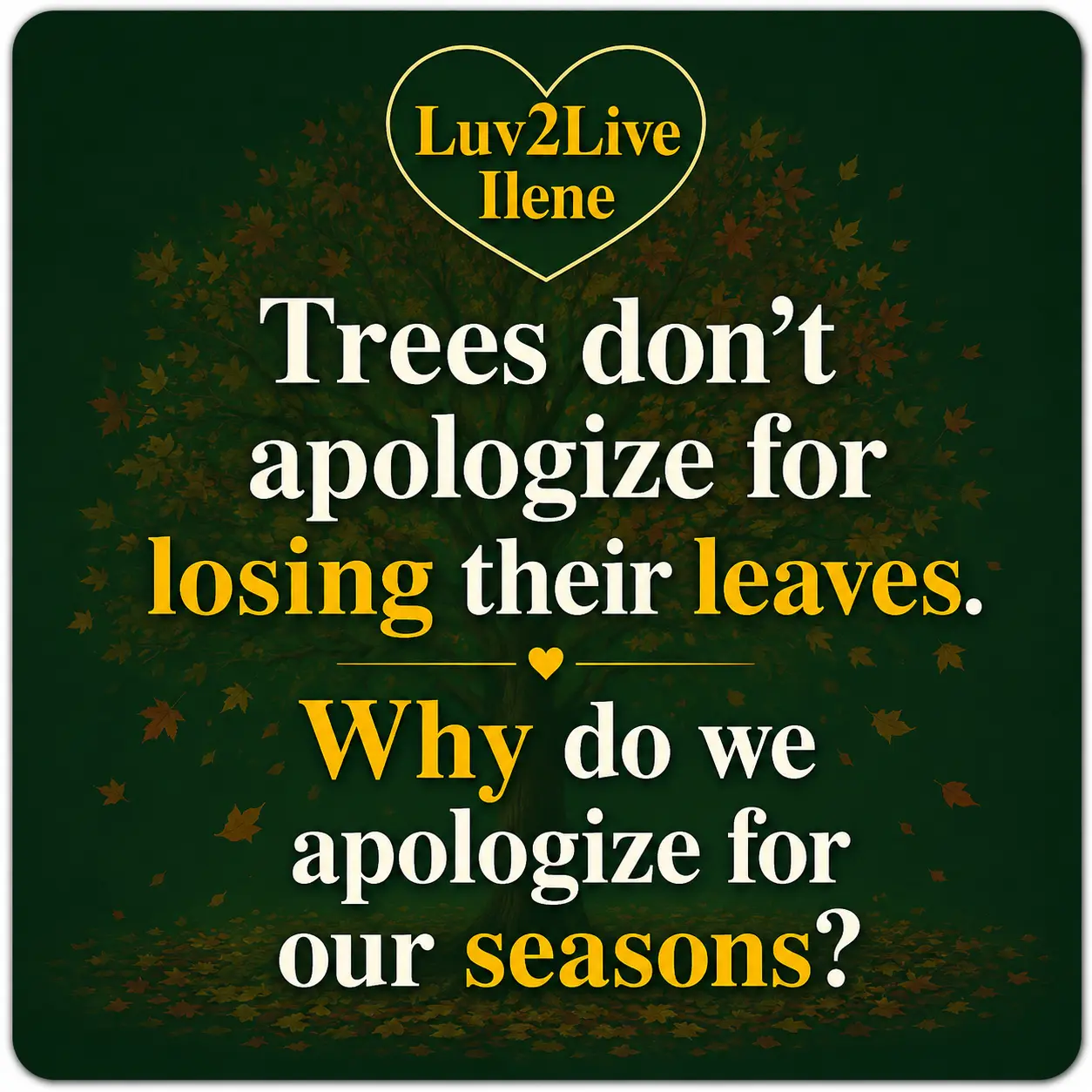 tree losing its leaves is nature perfection
