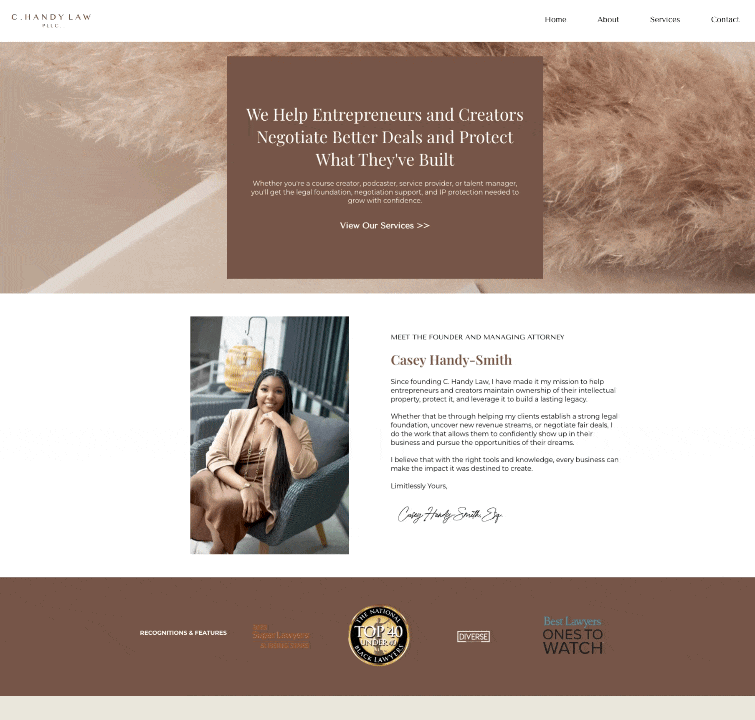 C. Handy Law website rebuilt natively in HighLevel, brand intact