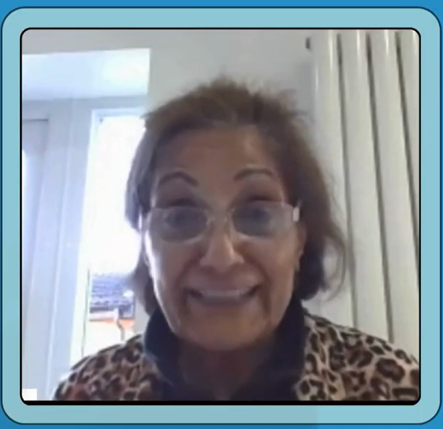 Ginny H., a therapist in her 60s and beta testing program participant, smiling during a coaching call.