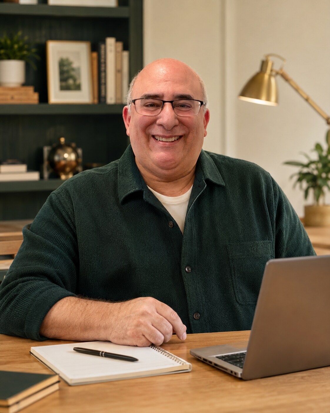 Doug smiling at the camera from behind his desk