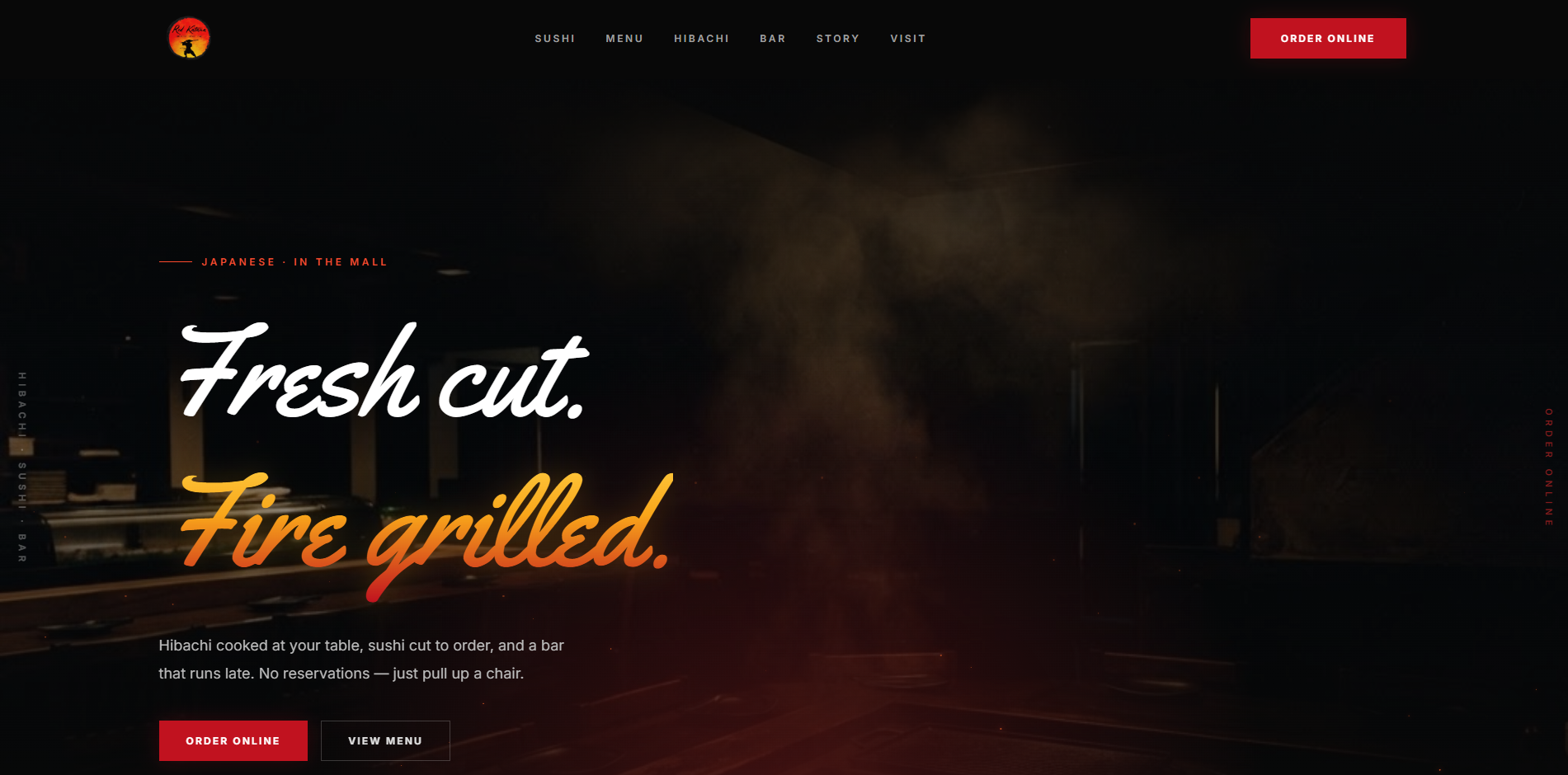 Red Katana's website homepage, built and hosted by Full Table