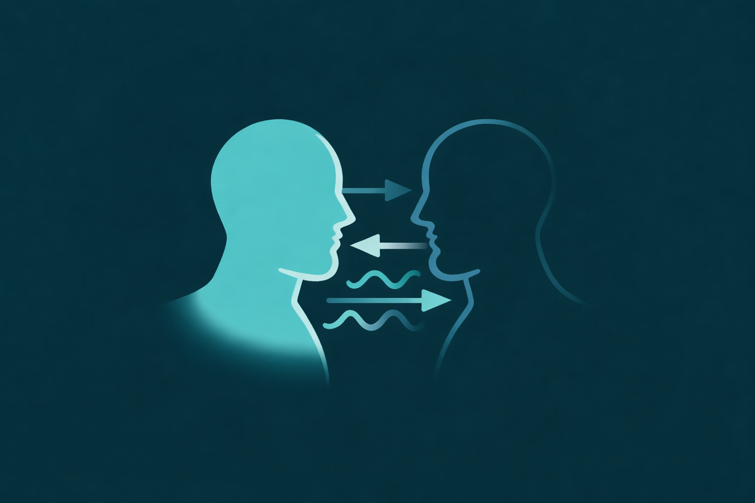 AI generated image showing two people in conversation.