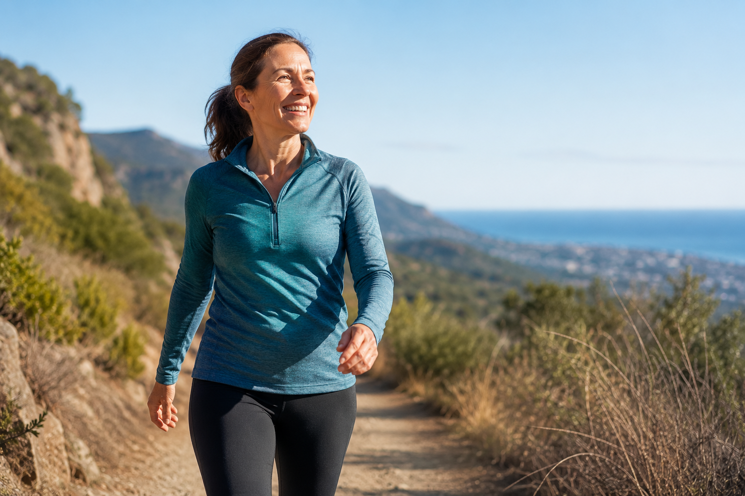 Healthy active adult feeling energized and renewed