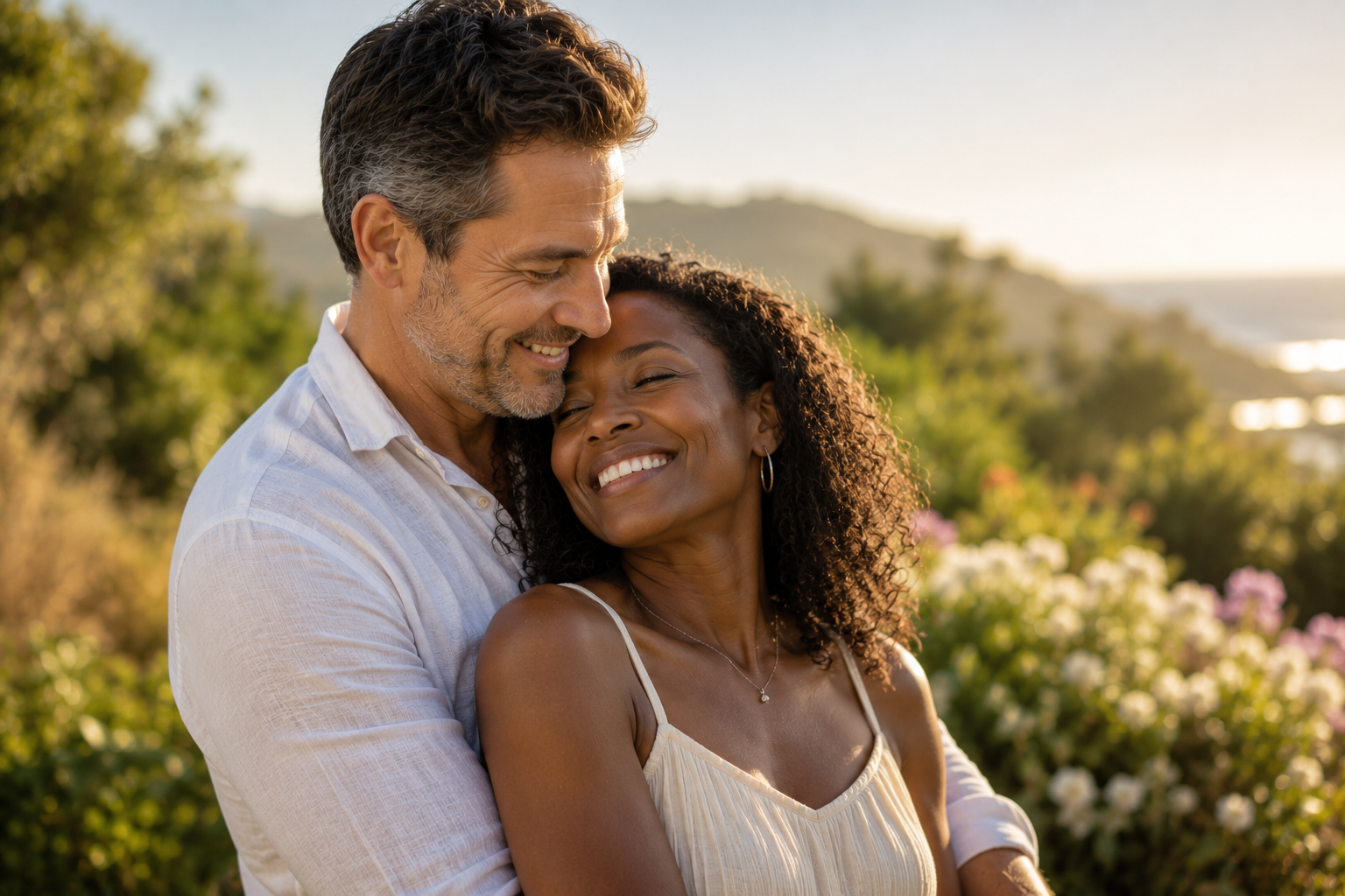 Healthy couple reconnecting and feeling confident