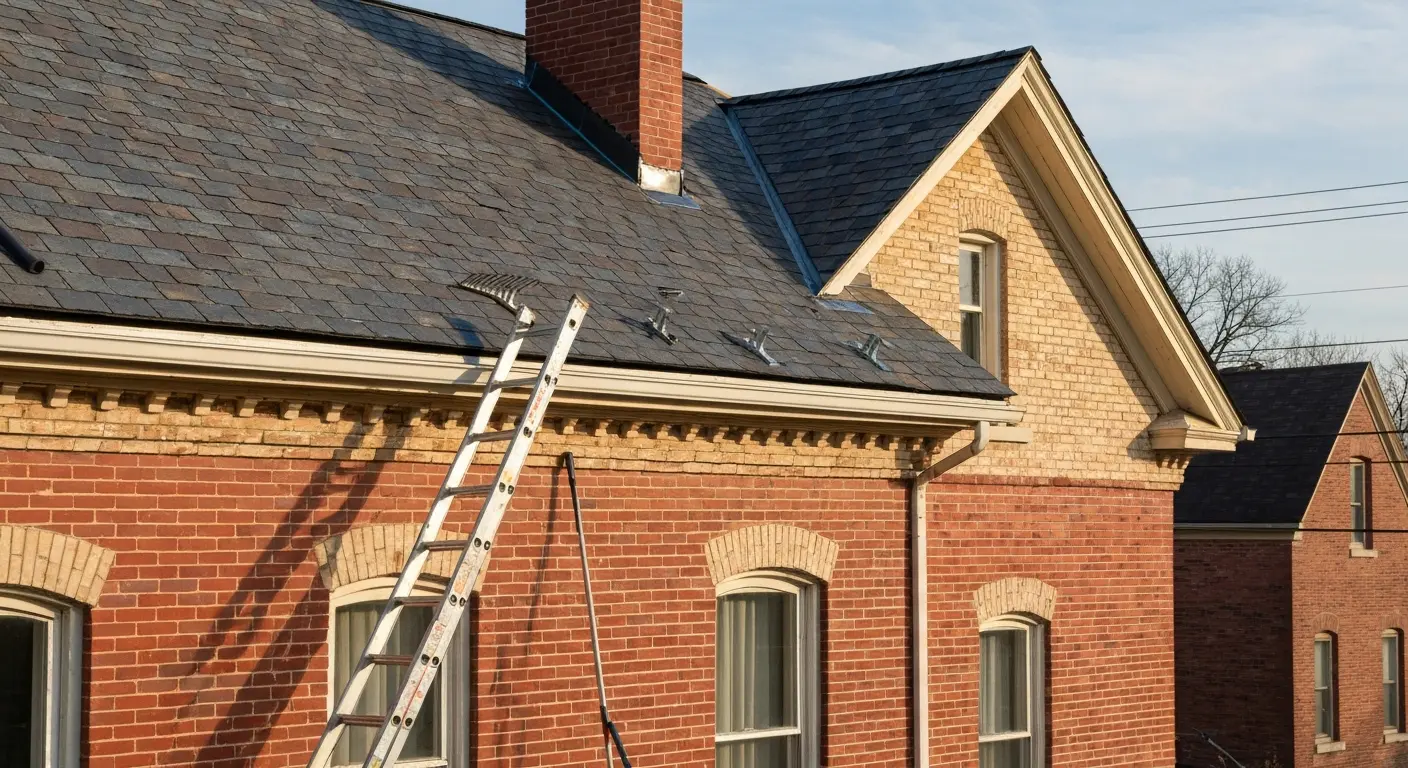 Roofing installation on historic downtown Mexico home