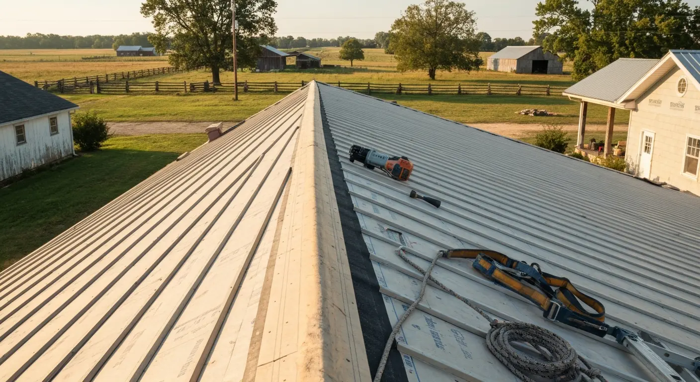 Rural farmhouse roofing