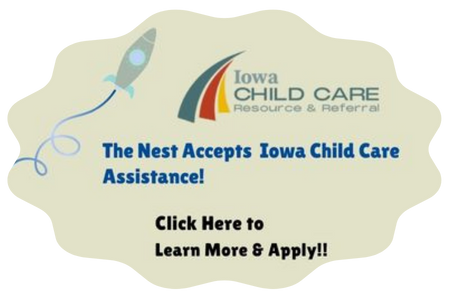 cloud image with space ship and information leading viewers to visit Iowa Care Assistance website. click to learn more