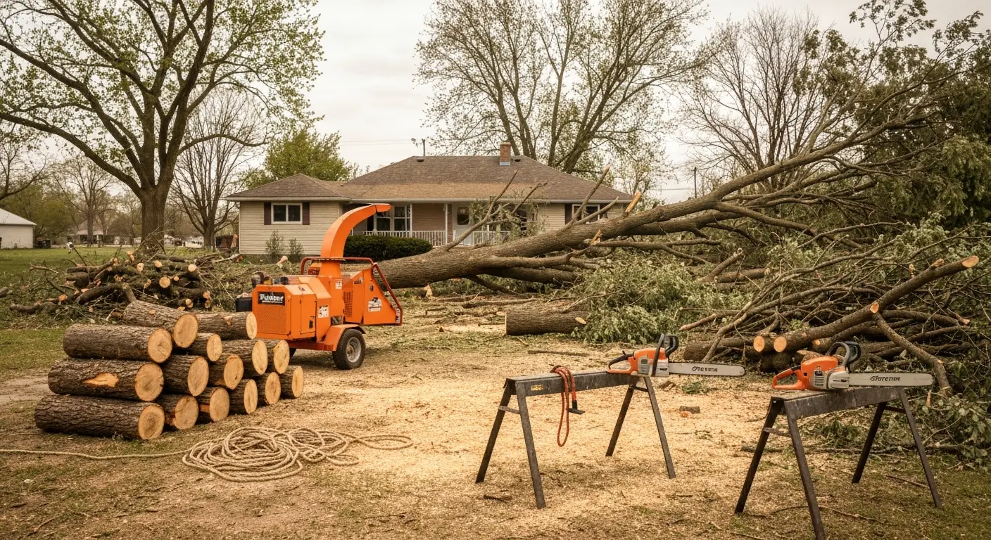 Storm damage tree removal