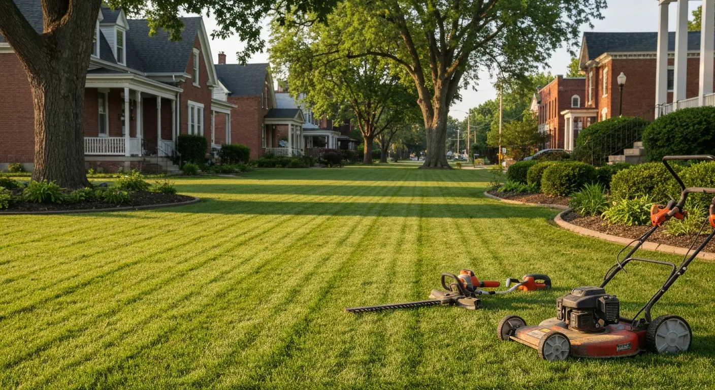 Lawn maintenance near downtown Taylorville