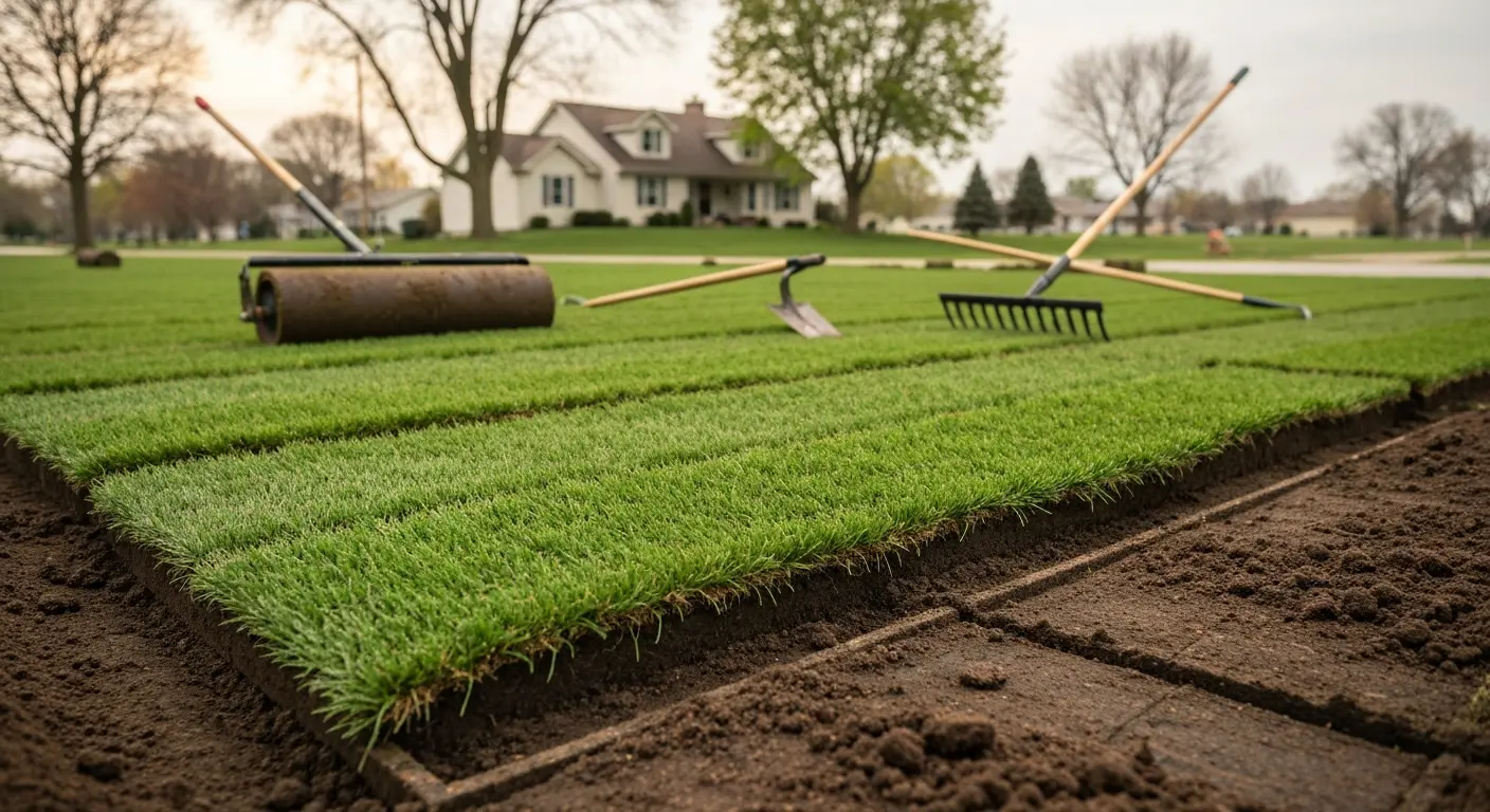 Residential sod installation