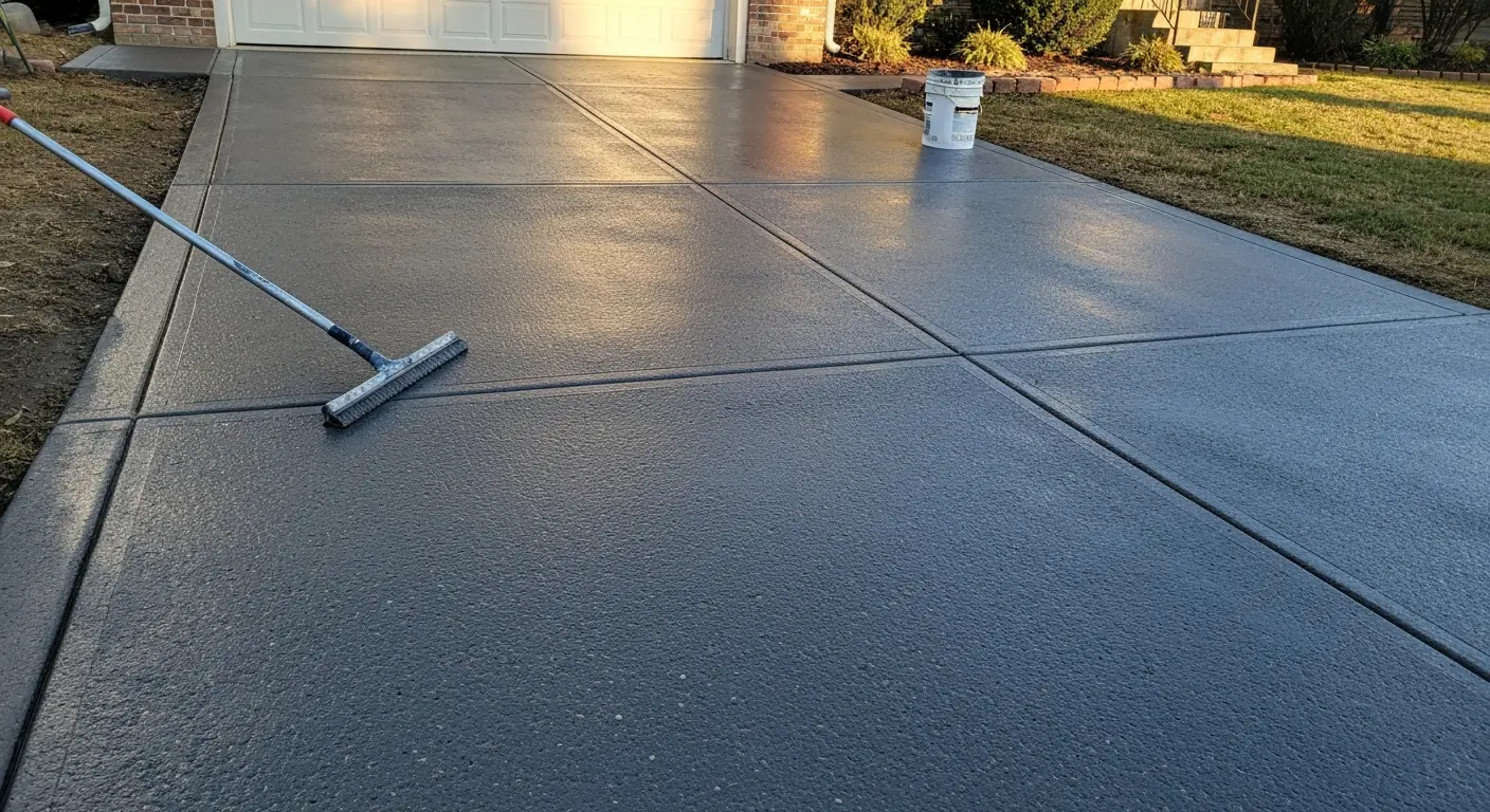 Sealed concrete driveway