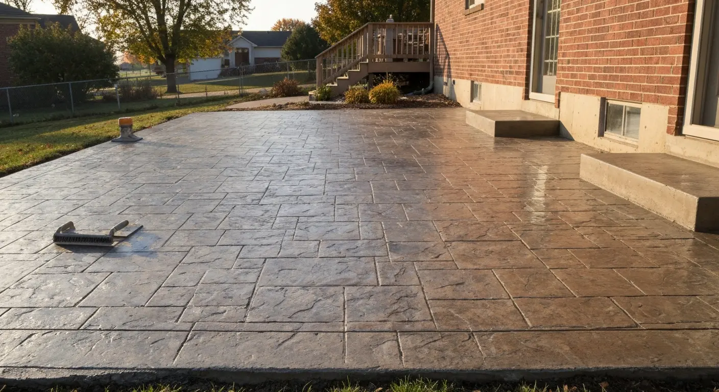 Stamped concrete patio