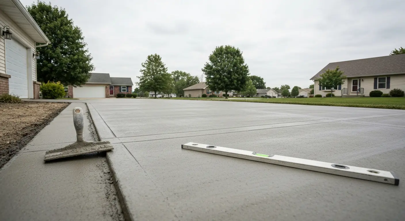 Concrete driveway installation