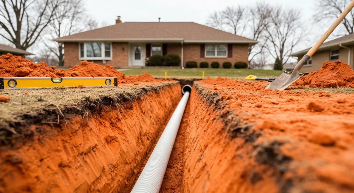 Drain tile installation in Pana