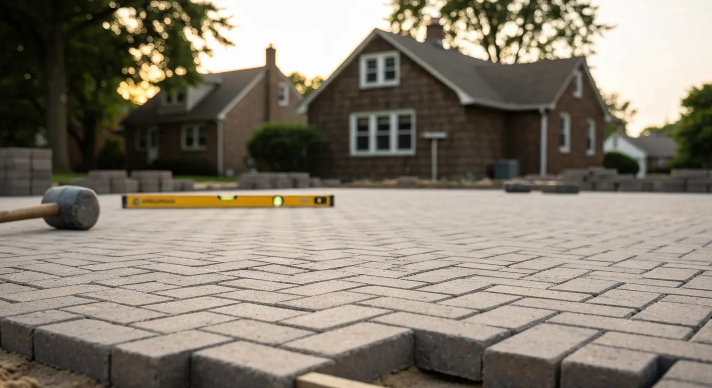 Paver patio installation